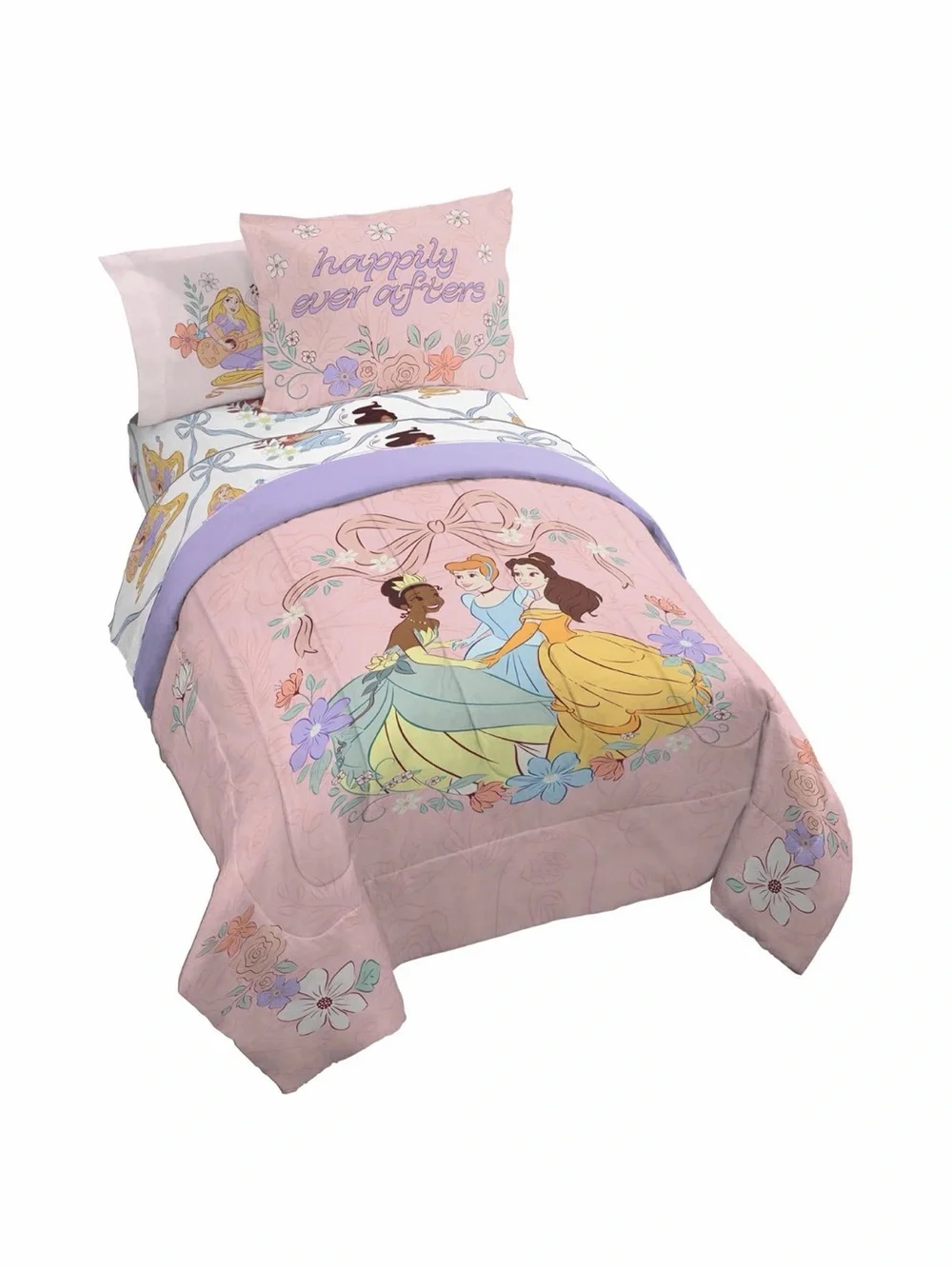 Pink Disney Princess👸Soft & Cozy 5 Pcs Twin Bed🛏️Set